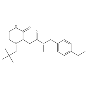 2-[1-(2,2-Dimethylpropyl)-3-oxopiperazin-2-yl]-N-[(4-ethylphenyl)methyl]-N-methylacetamide Structure