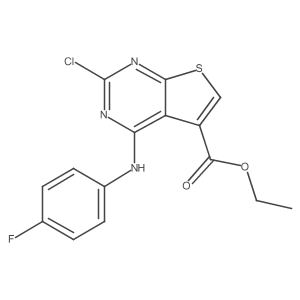 Ethyl 2-chloro-4-[(4-fluorophenyl)amino]thieno[2,3-d]pyrimidine-5-carboxylate Structure