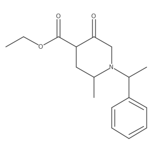 Ethyl 2-methyl-5-oxo-1-(1-phenylethyl)piperidine-4-carboxylate结构式