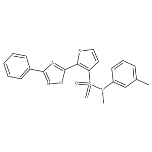 N-methyl-N-(3-methylphenyl)-2-(3-phenyl-1,2,4-oxadiazol-5-yl)thiophene-3-sulfonamide Structure