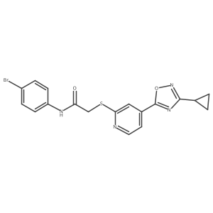 N-(4-bromophenyl)-2-((4-(3-cyclopropyl-1,2,4-oxadiazol-5-yl)pyridin-2-yl)thio)acetamide Structure