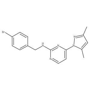N-(4-bromobenzyl)-4-(3,5-dimethyl-1H-pyrazol-1-yl)pyrimidin-2-amine结构式