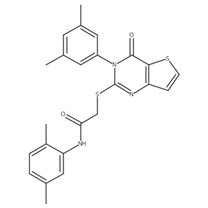 N-(2,5-dimethylphenyl)-2-{[3-(3,5-dimethylphenyl)-4-oxo-3,4-dihydrothieno[3,2-d]pyrimidin-2-yl]sulfanyl}acetamide结构式