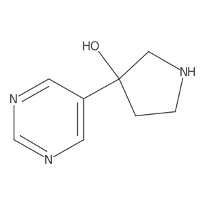 3-Pyrimidin-5-ylpyrrolidin-3-ol Structure