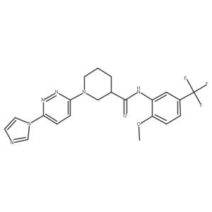 1-(6-(1H-imidazol-1-yl)pyridazin-3-yl)-N-(2-methoxy-5-(trifluoromethyl)phenyl)piperidine-3-carboxamide结构式