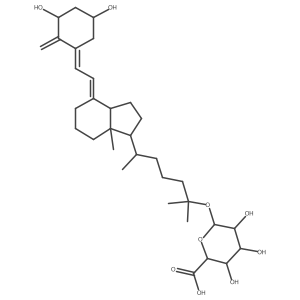 (6R)-6-[(1R,3aS,4E,7aR)-4-{(2Z)-2-[(3S,5R)-3,5-dihydroxy-2-methylidenecyclohexylidene]ethylidene}-7a-methyloctahydro-1H-inden-1-yl]-2-methylheptan-2-yl beta-D-glucopyranosiduronic acid Structure