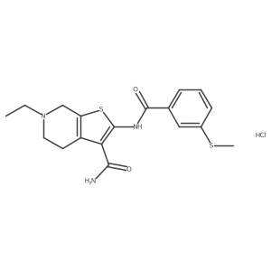 6-Ethyl-2-(3-(methylthio)benzamido)-4,5,6,7-tetrahydrothieno[2,3-c]pyridine-3-carboxamide hydrochloride Structure