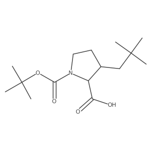 (2S,3S)-1-[(tert-butoxy)carbonyl]-3-(2,2-dimethylpropyl)pyrrolidine-2-carboxylic acid Structure