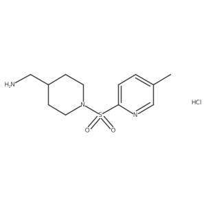 (1-((5-Methylpyridin-2-yl)sulfonyl)piperidin-4-yl)methanamine hydrochloride结构式