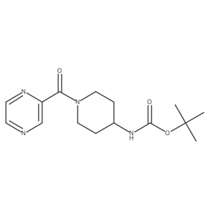 Tert-butyl (1-(pyrazine-2-carbonyl)piperidin-4-yl)carbamate结构式