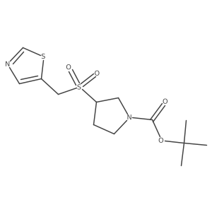 (R)-tert-butyl 3-((thiazol-5-ylmethyl)sulfonyl)pyrrolidine-1-carboxylate结构式