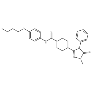 N-(4-butoxyphenyl)-4-(1-methyl-5-oxo-4-phenyl-1,2,4-triazol-3-yl)piperidine-1-carboxamide结构式