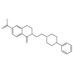 5,6,7,8-Tetrahydro-5-oxo-6-[2-(4-phenyl-1-piperidinyl)ethyl]-2-naphthalenecarbonyl chloride Structure