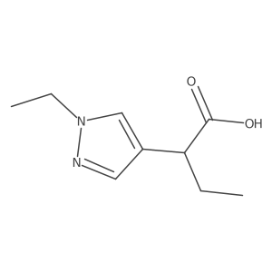 2-(1-Ethyl-1h-pyrazol-4-yl)butanoic acid结构式
