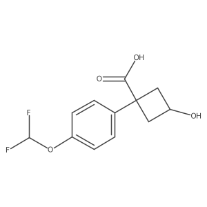 1-[4-(Difluoromethoxy)phenyl]-3-hydroxycyclobutane-1-carboxylic acid结构式