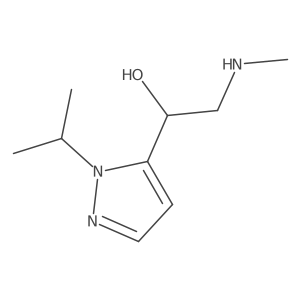 2-(methylamino)-1-[1-(propan-2-yl)-1H-pyrazol-5-yl]ethan-1-ol结构式