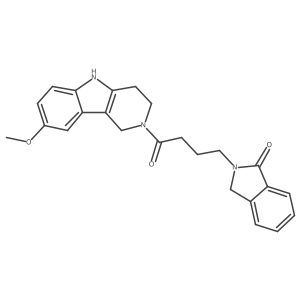 2-[4-(8-methoxy-1,3,4,5-tetrahydro-2H-pyrido[4,3-b]indol-2-yl)-4-oxobutyl]-1-isoindolinone结构式