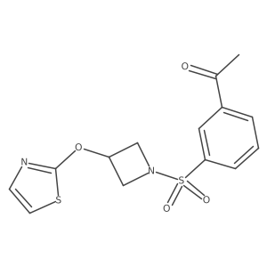 1-(3-((3-(Thiazol-2-yloxy)azetidin-1-yl)sulfonyl)phenyl)ethanone结构式