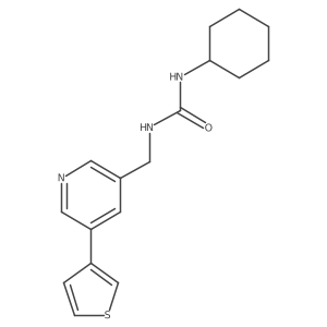1-Cyclohexyl-3-((5-(thiophen-3-yl)pyridin-3-yl)methyl)urea结构式