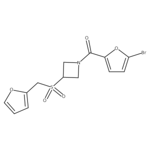 (5-Bromofuran-2-yl)(3-((furan-2-ylmethyl)sulfonyl)azetidin-1-yl)methanone结构式