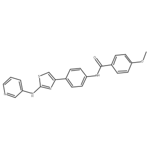 4-methoxy-N-(4-(2-(pyridin-3-ylamino)thiazol-4-yl)phenyl)benzamide Structure