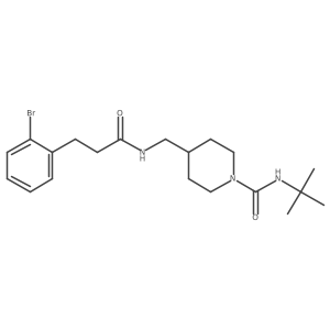 4-((3-(2-bromophenyl)propanamido)methyl)-N-(tert-butyl)piperidine-1-carboxamide Structure