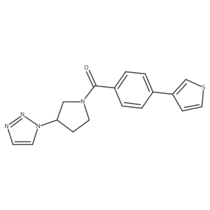 (3-(1H-1,2,3-triazol-1-yl)pyrrolidin-1-yl)(4-(thiophen-3-yl)phenyl)methanone结构式