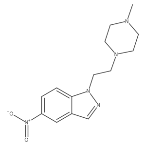 1-(2-(4-methylpiperazin-1-yl)ethyl)-5-nitro-1H-indazole结构式