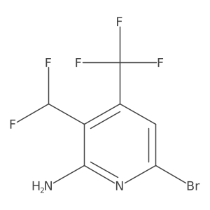6-Bromo-3-(difluoromethyl)-4-(trifluoromethyl)pyridin-2-amine结构式