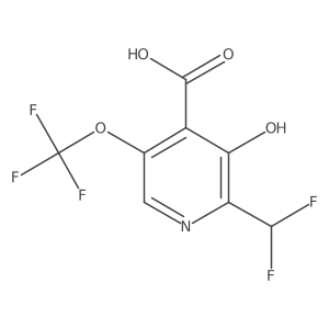 2-(Difluoromethyl)-3-hydroxy-5-(trifluoromethoxy)pyridine-4-carboxylic acid Structure