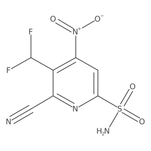 6-Cyano-5-(difluoromethyl)-4-nitropyridine-2-sulfonamide Structure