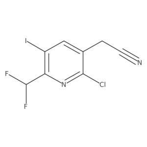 2-(2-Chloro-6-(difluoromethyl)-5-iodopyridin-3-yl)acetonitrile结构式