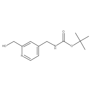 Tert-butyl N-[[2-(hydroxymethyl)pyridin-4-yl]methyl]carbamate结构式