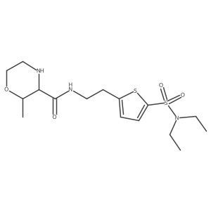 3-Morpholinecarboxamide, N-[2-[5-[(diethylamino)sulfonyl]-2-thienyl]ethyl]-2-methyl-, (2R,3S)- Structure