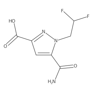5-carbamoyl-1-(2,2-difluoroethyl)-1H-pyrazole-3-carboxylic acid结构式