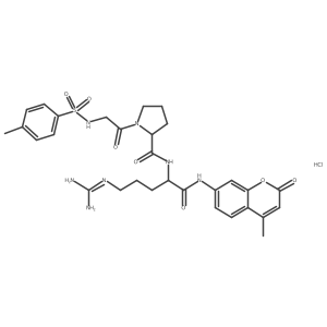 N-p-Tosyl-Gly-Pro-Arg 7-amido-4-methylcoumarin hydrochloride结构式