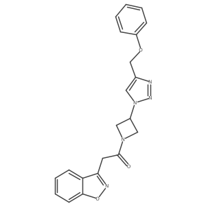 2-(benzo[d]isoxazol-3-yl)-1-(3-(4-(phenoxymethyl)-1H-1,2,3-triazol-1-yl)azetidin-1-yl)ethanone结构式