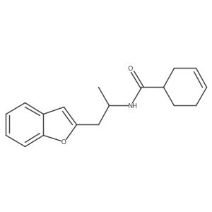 N-(1-(benzofuran-2-yl)propan-2-yl)cyclohex-3-enecarboxamide结构式