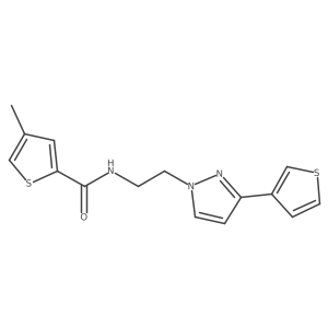 4-methyl-N-(2-(3-(thiophen-3-yl)-1H-pyrazol-1-yl)ethyl)thiophene-2-carboxamide结构式