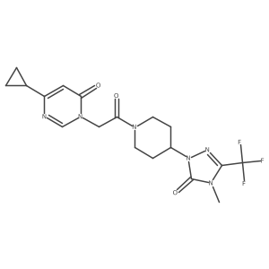 6-cyclopropyl-3-(2-(4-(4-methyl-5-oxo-3-(trifluoromethyl)-4,5-dihydro-1H-1,2,4-triazol-1-yl)piperidin-1-yl)-2-oxoethyl)pyrimidin-4(3H)-one Structure