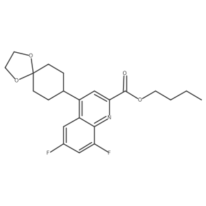 2-Quinolinecarboxylic acid, 4-(1,4-dioxaspiro[4.5]dec-8-yl)-6,8-difluoro-, butyl ester Structure