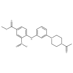 Methyl 4-(3-(1-acetylpiperazin-4-yl)anilino)-3-nitrobenzoate结构式
