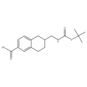 6-(((Tert-butoxycarbonyl)amino)methyl)-5,6,7,8-tetrahydronaphthalene-2-carboxylic acid结构式