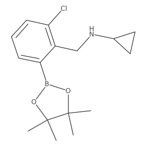 3-Chloro-2-(N-cyclopropylaminomethyl)phenylboronic acid, pinacol ester Structure