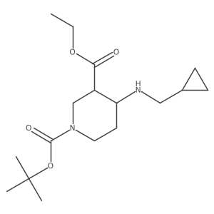 1-(Tert-butyl) 3-ethyl 4-((cyclopropylmethyl)amino)piperidine-1,3-dicarboxylate Structure
