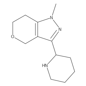 1-Methyl-3-(piperidin-2-yl)-1,4,6,7-tetrahydropyrano[4,3-c]pyrazole结构式