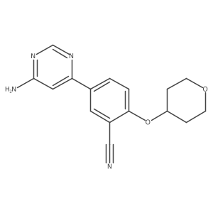 5-(6-Amino-4-pyrimidinyl)-2-[(tetrahydro-2h-pyran-4-yl)oxy]benzonitrile结构式