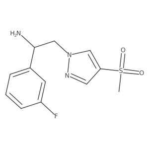1-(3-fluorophenyl)-2-(4-methanesulfonyl-1H-pyrazol-1-yl)ethan-1-amine结构式