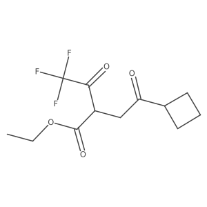 Ethyl 2-(2-cyclobutyl-2-oxoethyl)-4,4,4-trifluoro-3-oxobutanoate结构式