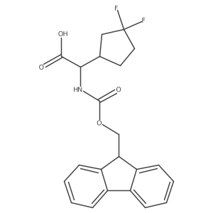 2-((((9H-Fluoren-9-yl)methoxy)carbonyl)amino)-2-(3,3-difluorocyclopentyl)acetic acid结构式